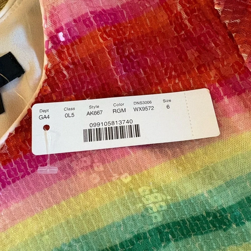 NWT J.CREW Watermelon colored striped sequin midi dress